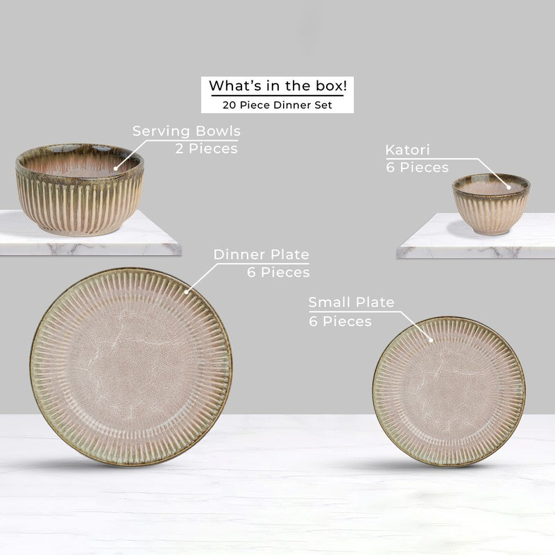Mintora Pink Ceramic Dinner Set - 12 Piece Set media 4