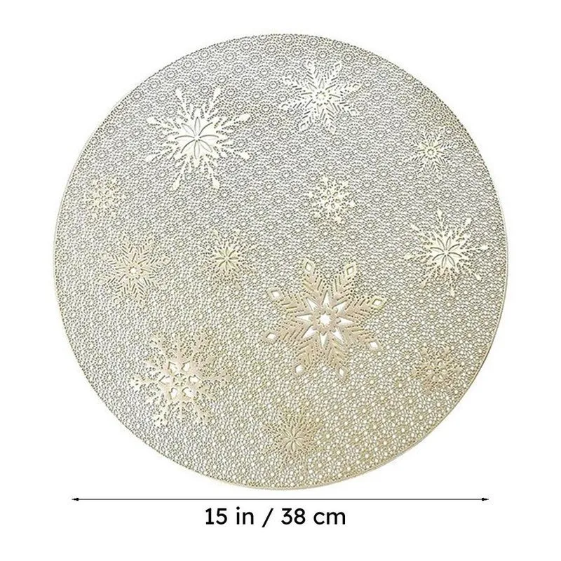 Crysten Golden Round PVC Table Mats - Set Of Four media 8