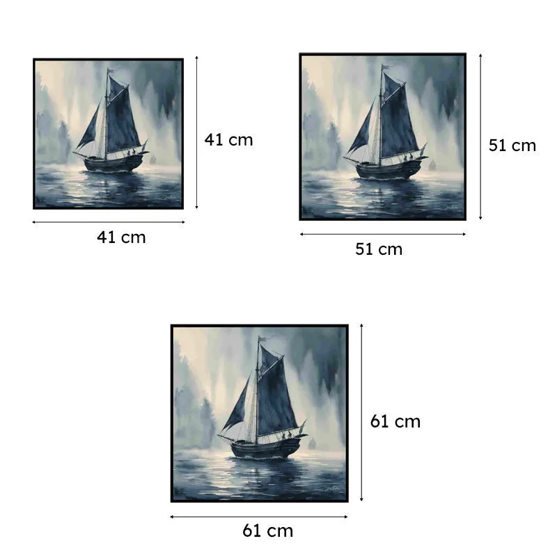 Monochrome Sails Canvas Wall Art With Frame media 6