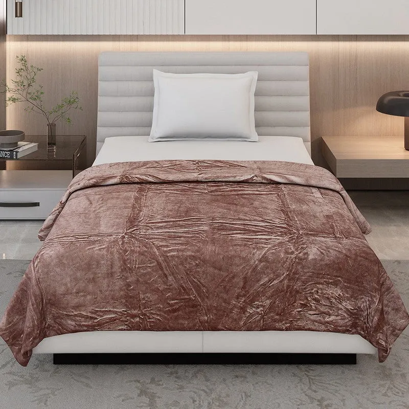 Monte Carlo Luxora Solid Polyester Blanket (Brown) - 300 GSM media 4