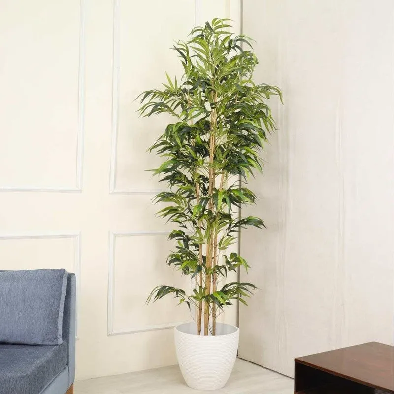 Artificial Bamboo Plant With Black Fiber Pot - 8 Feet media 3