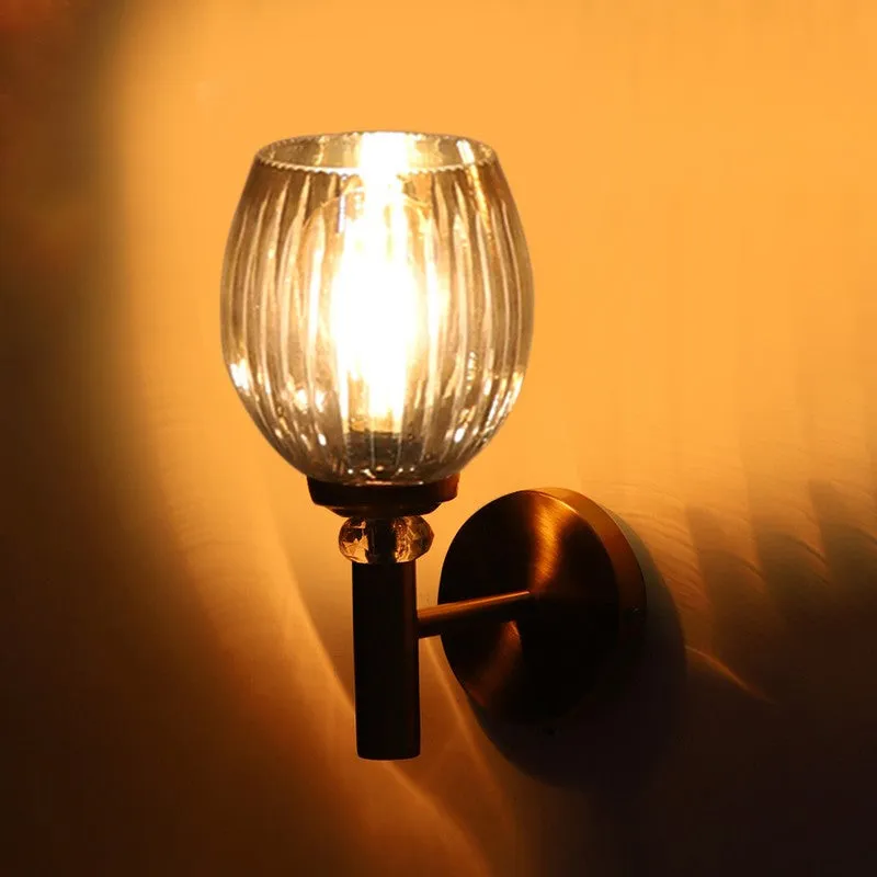 Warm Amber Golden Base Glass Wall Lamp media 8