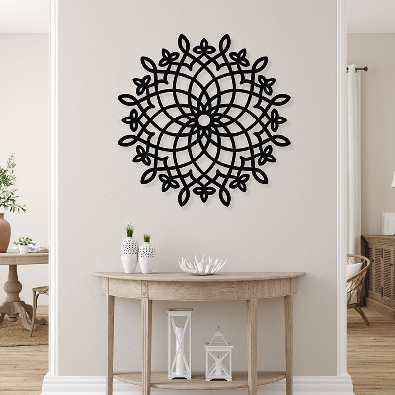 Nara Mandala Black Iron Wall Accent