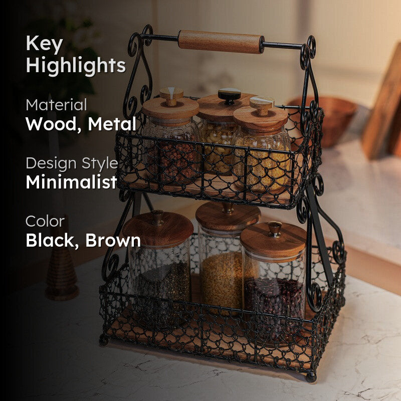 Two-Tier Metal Fruit Basket media 2