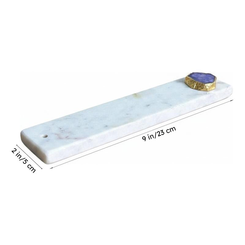 Taavi Handcrafted Marble Incense Holder With Agate Plating - Purple media 5