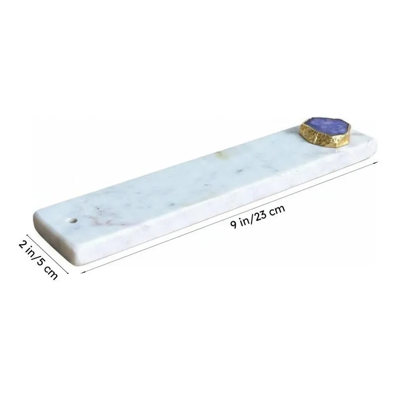 Taavi Handcrafted Marble Incense Holder With Agate Plating - Purple media 5
