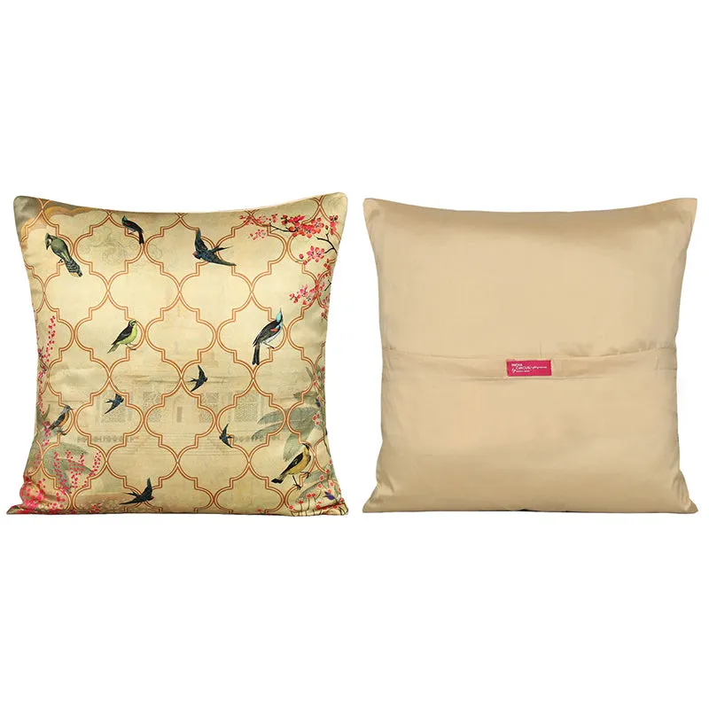 Blooming Tuk-Tuk Printed Satin Cushion Cover - Set Of Five media 5