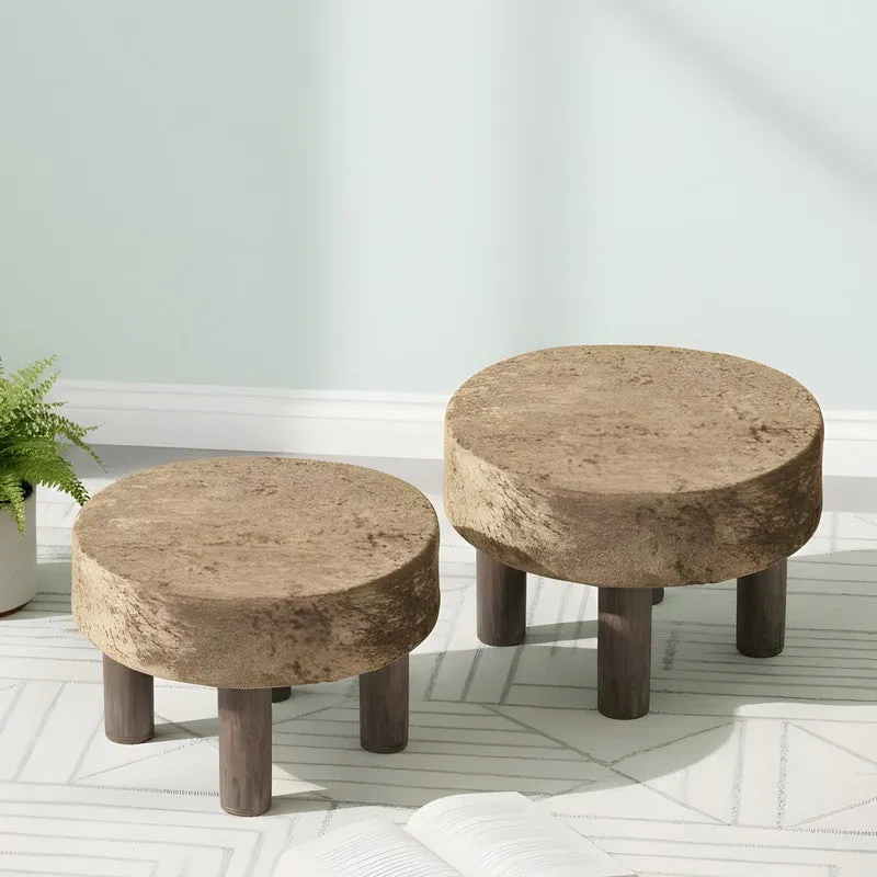 Gorvo Sheesham Wooden Stools (Brown) - Set Of Two media 1