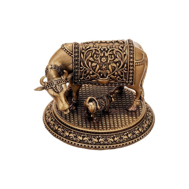 Divinia Sacred Cow & Calf Brass Idol media 4
