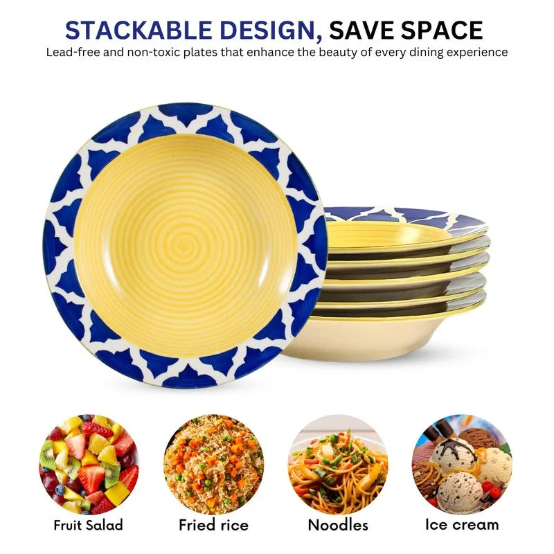 Radiant Handcrafted Ceramic Pasta Plate (Yellow) - Set Of Six media 5