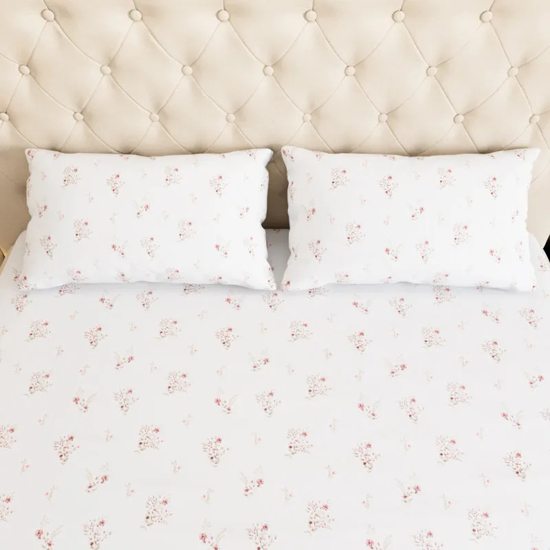 Blossomway Floral Cotton Bedsheet (Brown) - 180 TC media 5