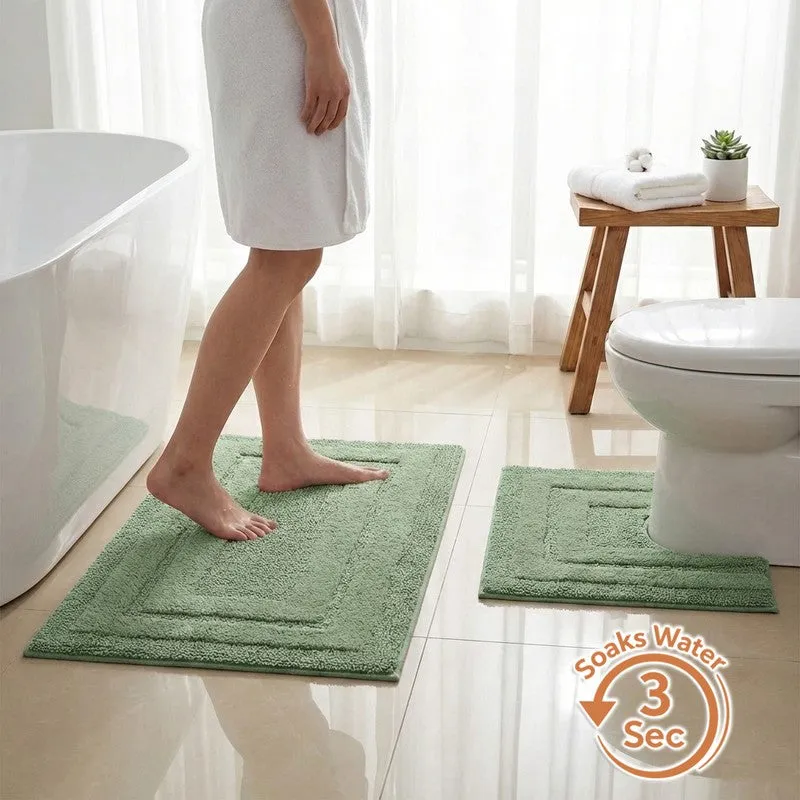 Aqualoom Anti skid Bath Mat (Green) - Set Of Two media 1
