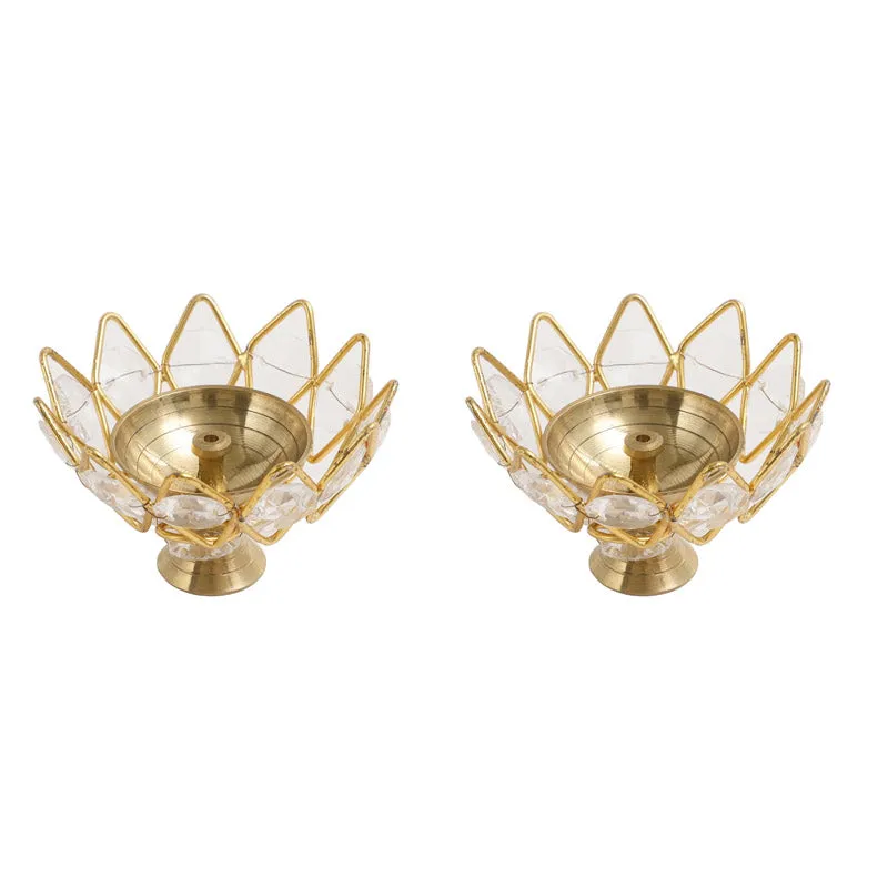 Neelima Crystal Diya (Small) - Set Of Two media 5