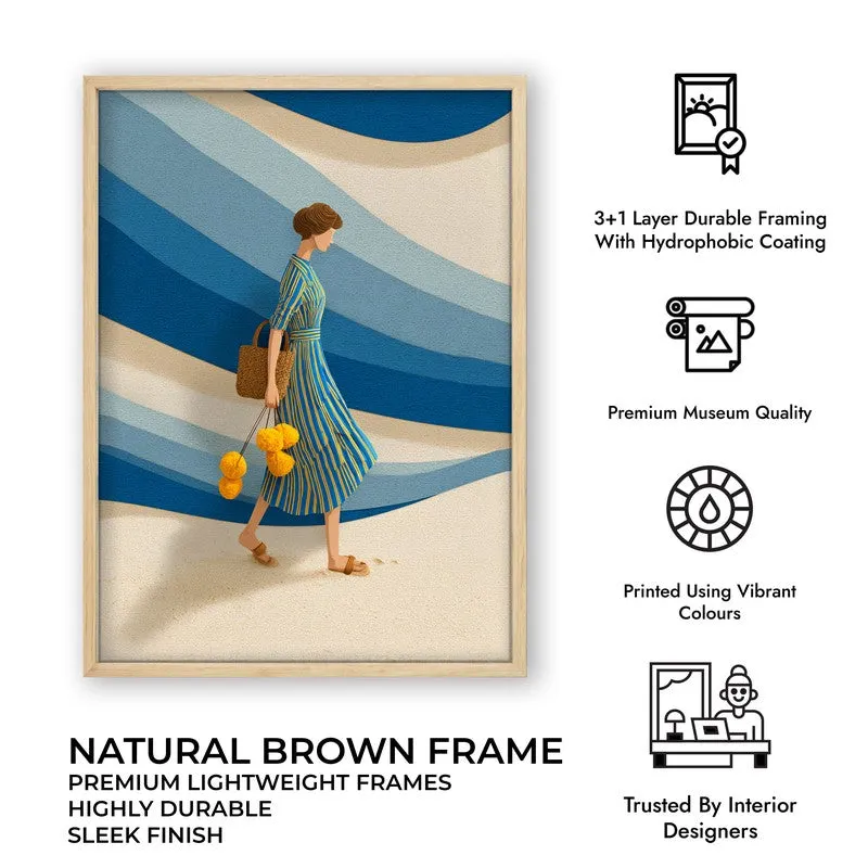 Esmora Travel Illustration Canvas Wall Painting With Brown Frame media 10