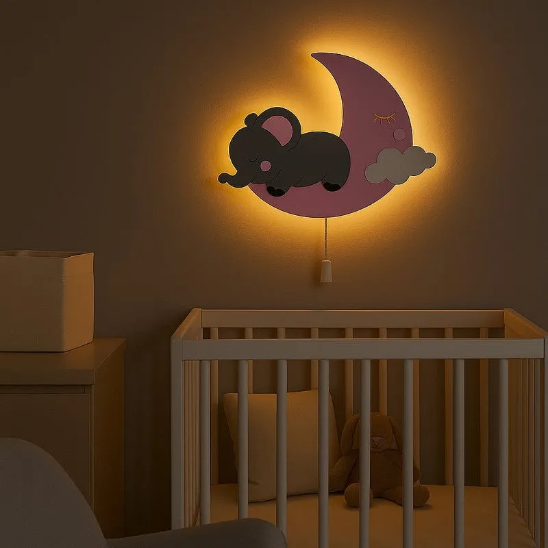 Dreamy Elephant Battery Operated Wall Lamp media 4