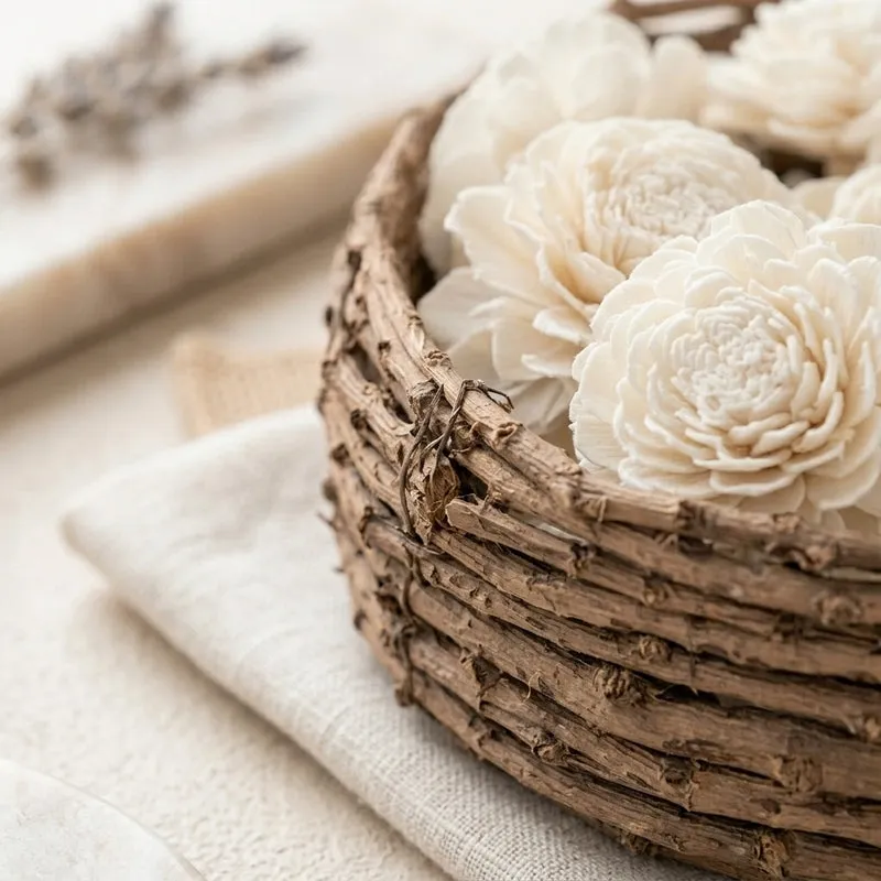 Esta Sola Wood Flower (White) - Set Of Ten media 2