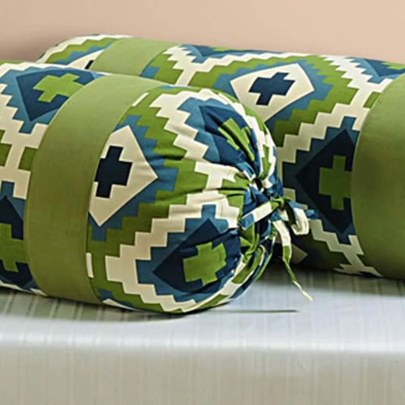 Swayam Natures Green Bolster Cover Set - Set Of Two media 3