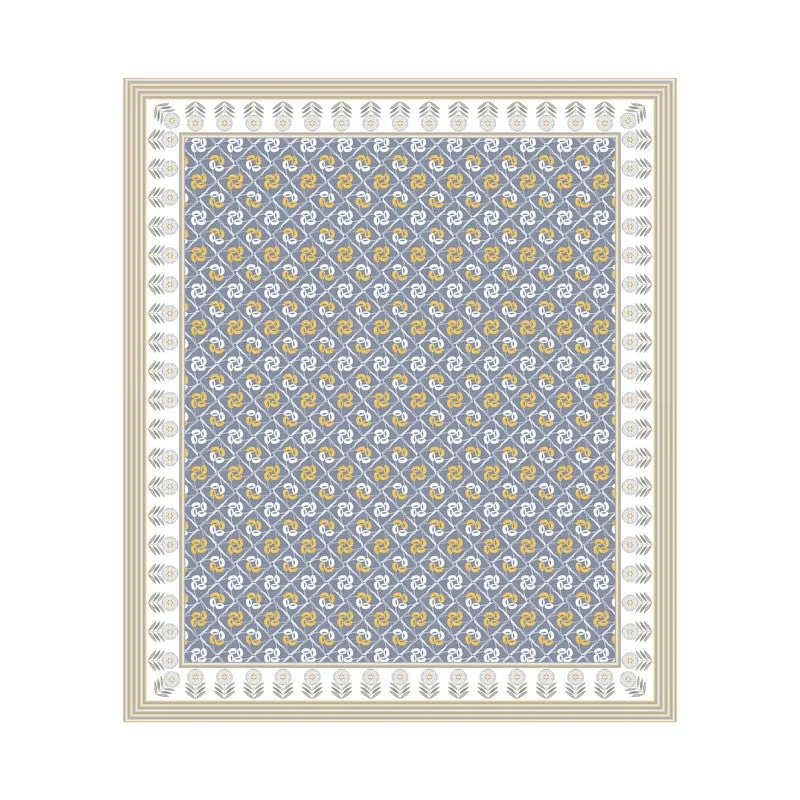 Rang Aura Cotton Bedsheet (Blue,Yellow) - 120 TC media 4