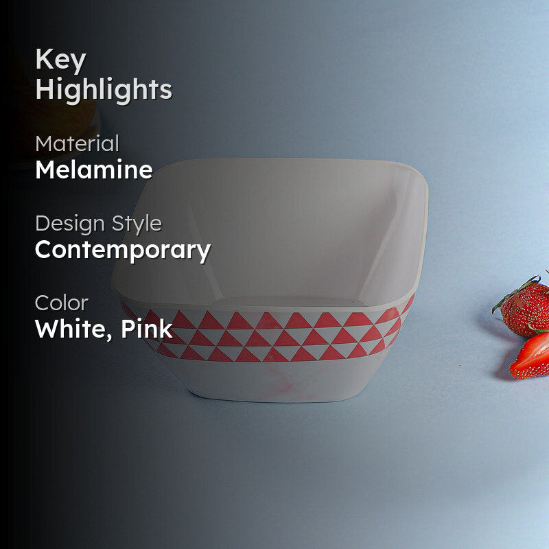 Mivono Snack Bowl (White & Pink) - 1020 ML media 2