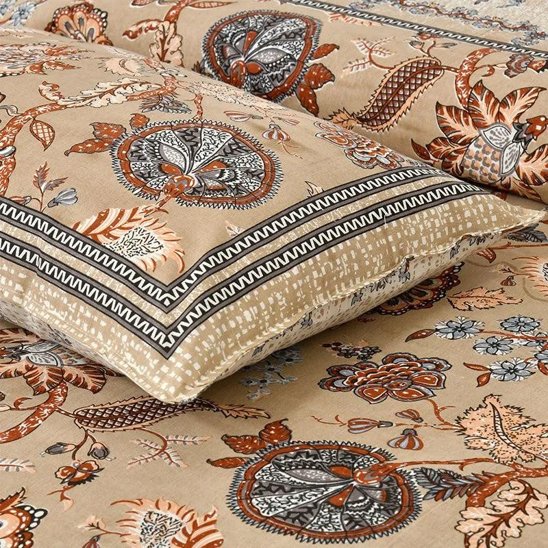 Tribhuna Printed Cotton Bedsheet (Orange) - 160 TC media 3