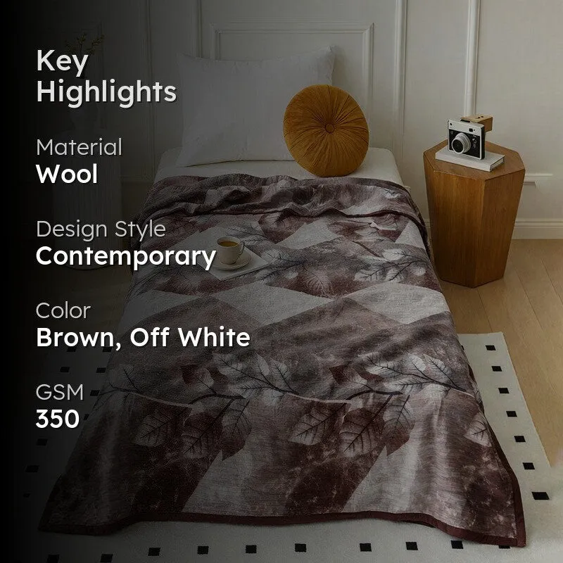 Spring Cozy Wool Blankets (Brown) - 350 GSM media 2
