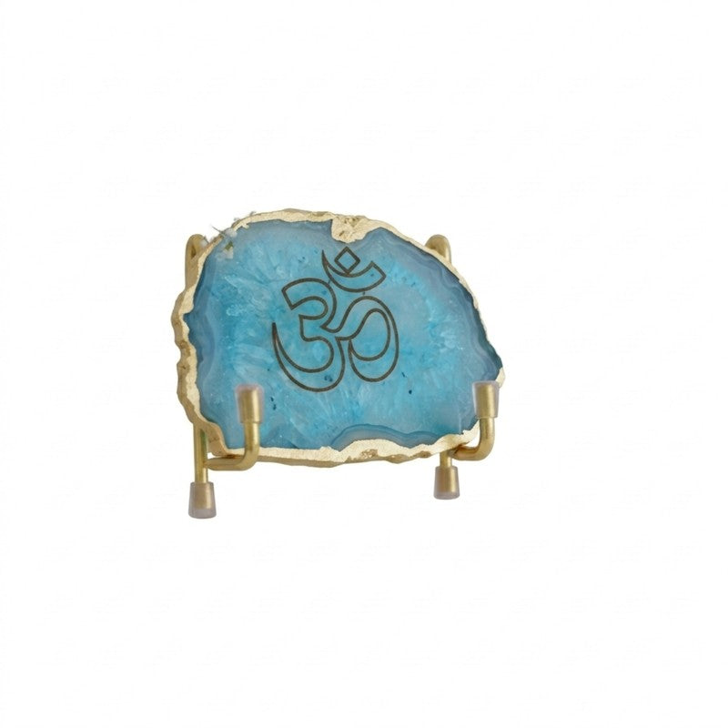 Om Handcrafted Agate Religious Accent - Turquoise media 4