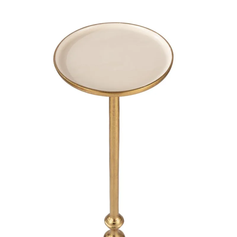 Ornamental Stem Aluminum Side Table - Gold media 3