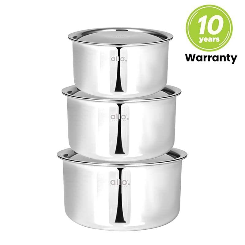Gusto Stainless Steel Pot With Lid (1700, 2300, 3800 mL) - Set Of Three media 6