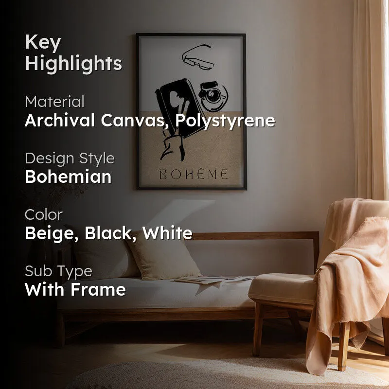 Boheme Ritual Canvas Wall Painting With Black Frame media 2