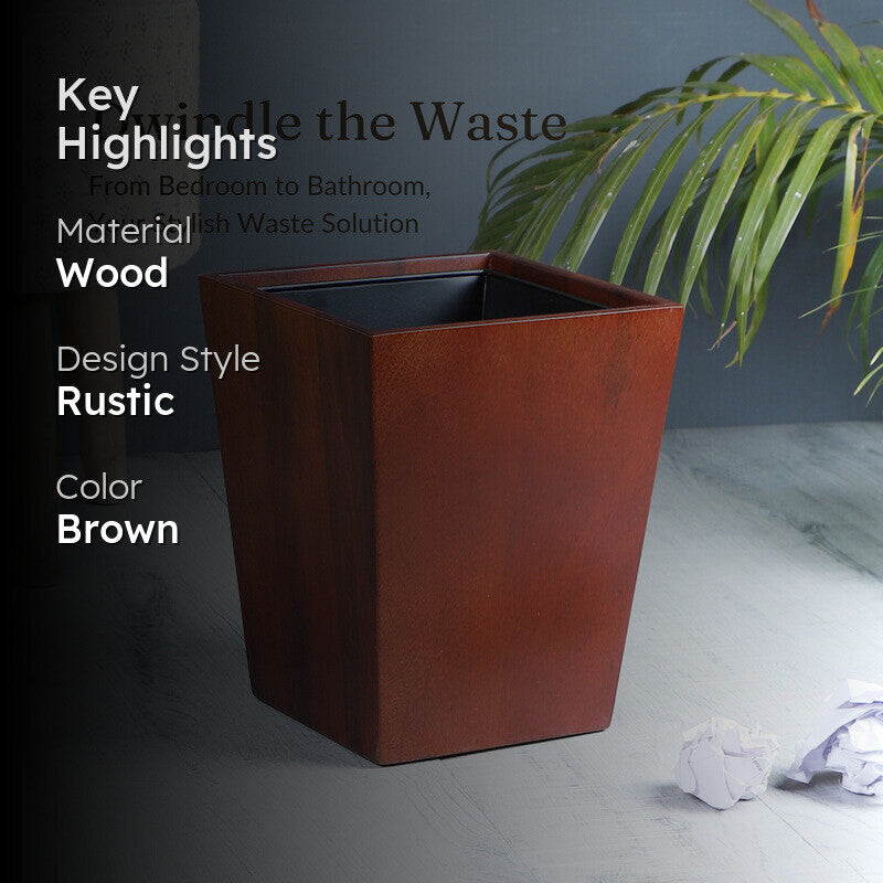 Chara Wooden Dustbin media 2