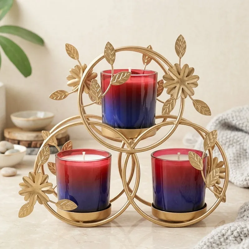 Oakley Trio Floral Spiral Tealight Holder media 1