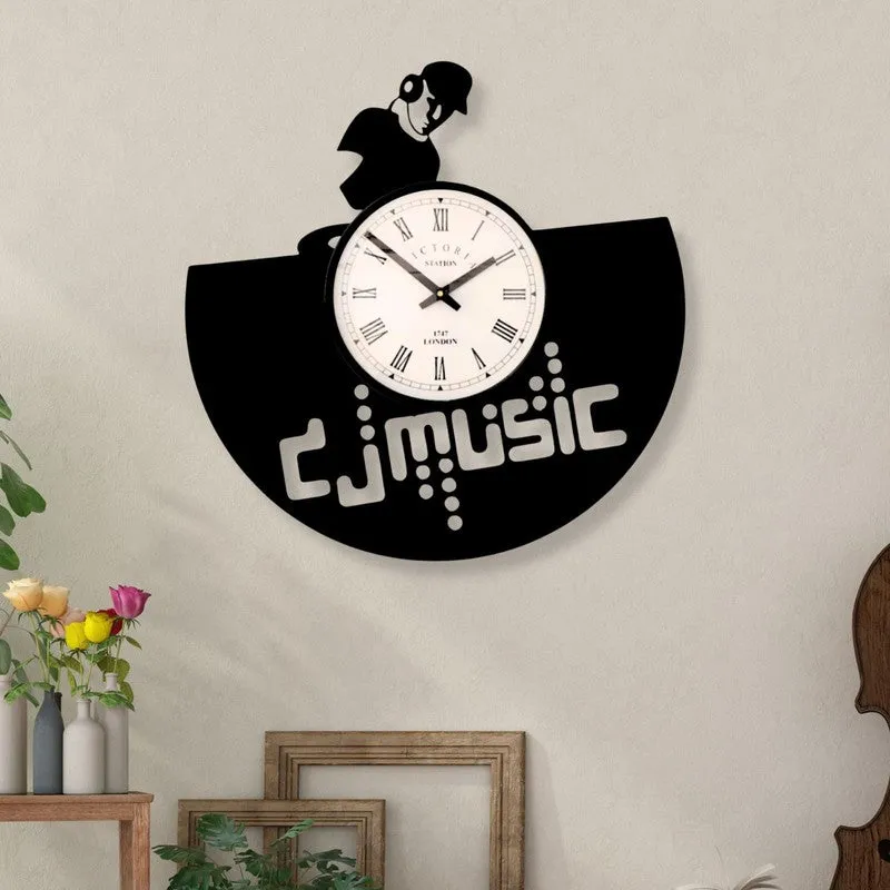 DJ Music Steel Analog Wall Clock media 1