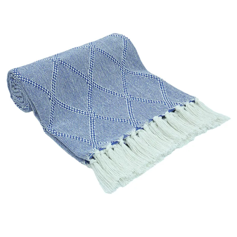 Aidra Geometric Cotton Throw - Blue media 3