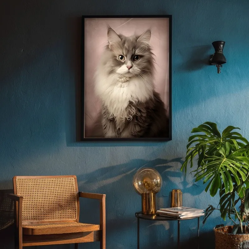 Cat Portrait Archival Canvas Wall Art - Black Frame media 4