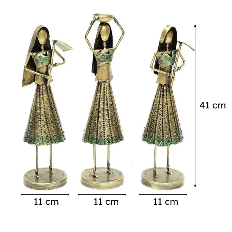 Folk Women  Showpiece - Set Of Three media 6