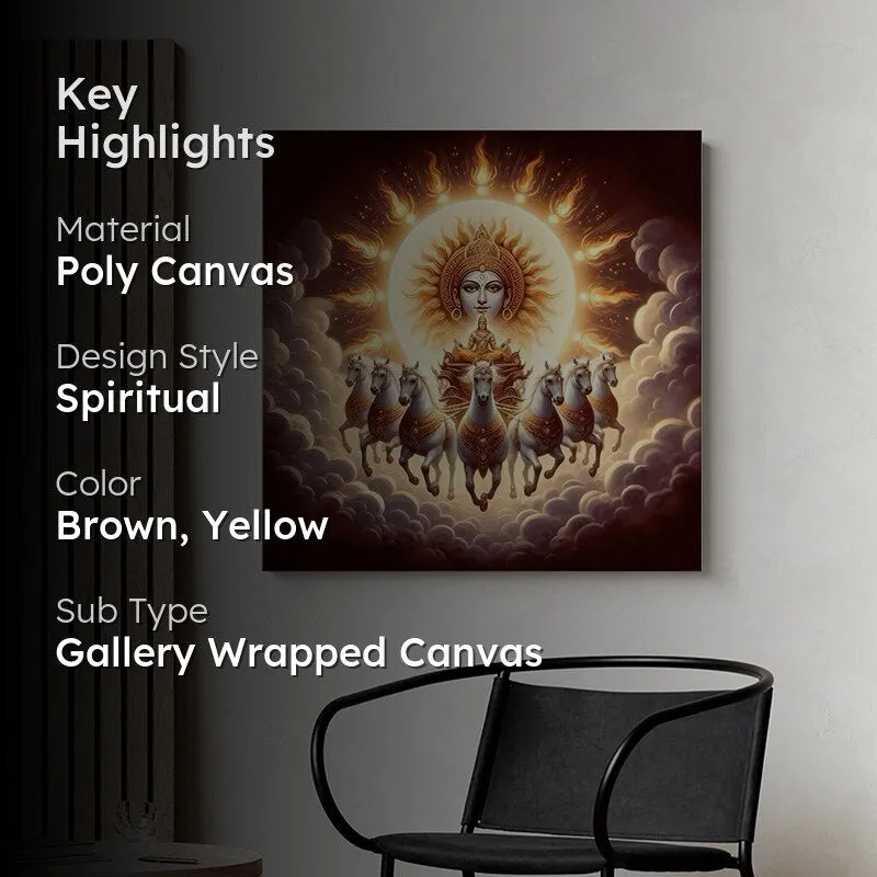 Surya Deva Chariot Poly Canvas Wall Painting media 2