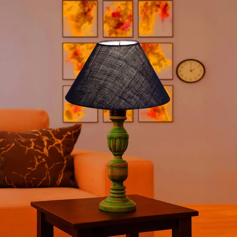 Arvello Velin Wooden Table Lamp - Blue media 1