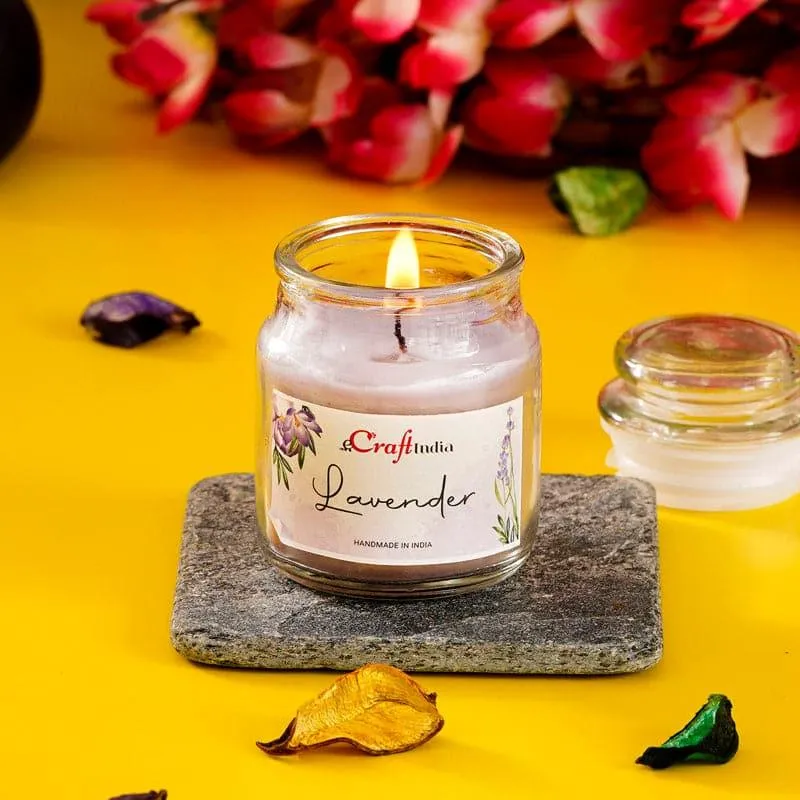 Nithya Lavender Scented Jar Candle media 4