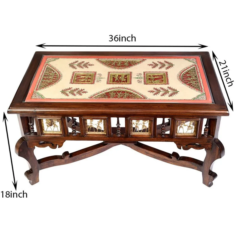 Voila Teak Wood Center Table media 7