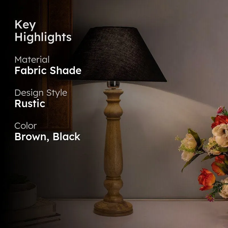 Blissful Beam Fabric Table Lamp - Brown,Black media 2