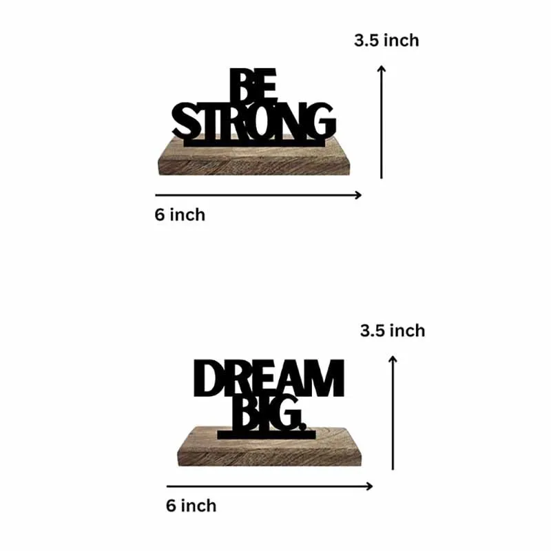 Big Dreams Strong Spirit Typography Showpiece - Set Of Two media 7