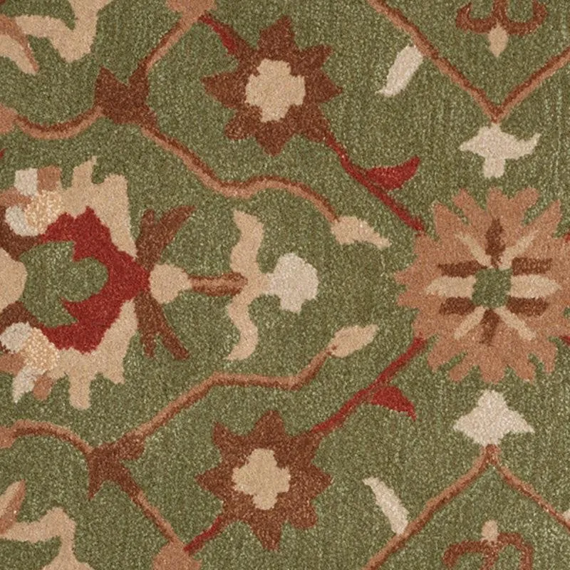 Ahriman Hand Tufted Ethnic Wool & Nylon Carpet - Green media 6