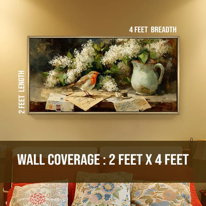Sparrow Song Canvas Wall Painting With Frame media 8