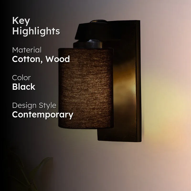 Eyrie Wooden Wall Lamp - Black media 2