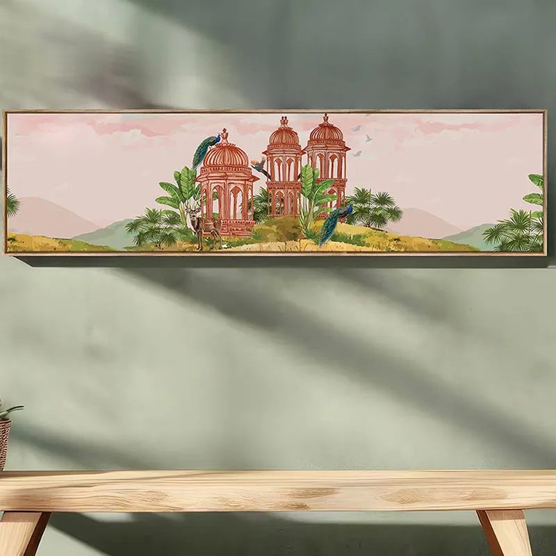 Aiwan Ethnic Canvas Wall Art With Frame - Red media 3