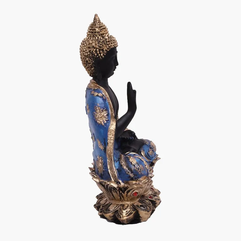 Solace Buddha Polyresin Idol (15 inches) - Blue media 4