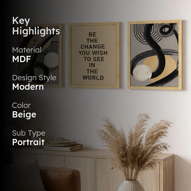 Be The Change Abtract Wall Art - Set Of Three media 2