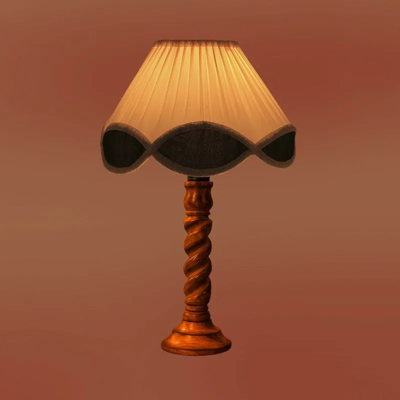Elvane Arin Wooden Table Lamp - OffWhite media 7