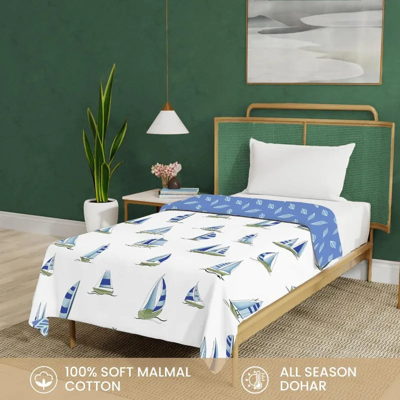 Urban Space Seaside Boat Reversible Blanket - Blue media 4