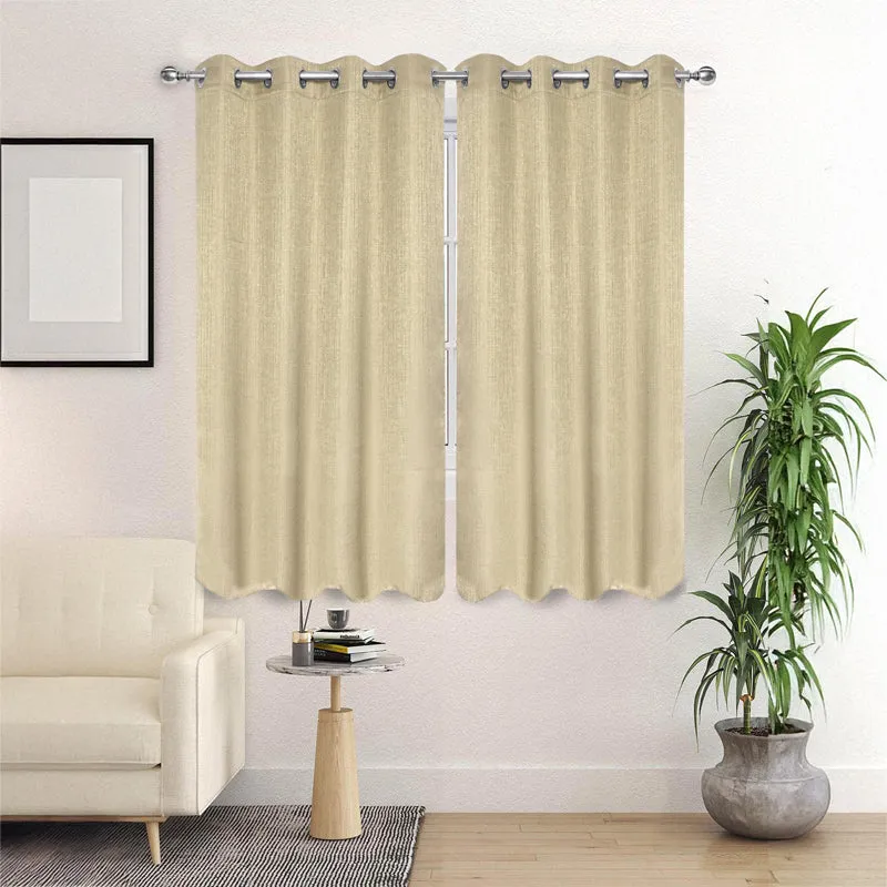 Saral Home Auriel Room Darkening Curtain (Beige) - Set Of Two media 3